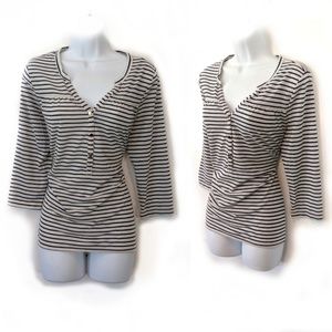 H&M Black and White Striped Button Shirt